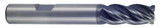 4FL MULTI HELIX LONG CORNER RADIUS FLAT END MILL -