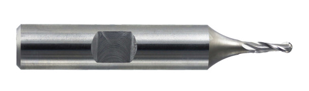 3/32 End Mill  Cobalt  Single End  Ball End  2 Flute- Uncoated - 10350