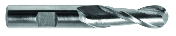 1/2 End Mill  Cobalt  Single End  Ball End  2 Flute- Ticn - 40564