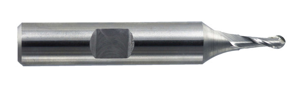 3mm End Mill  Cobalt  Single End  Ball End  2 Flute  Metric&inch Combo- Uncoated - 12898