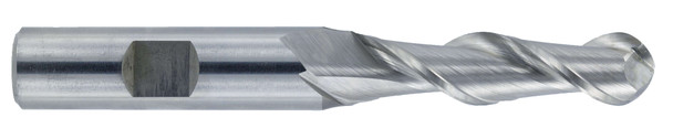 7/16 End Mill  Cobalt  Single End  Ball End  2 Flute 40º For Aluminum (cc)- Uncoated - 12864