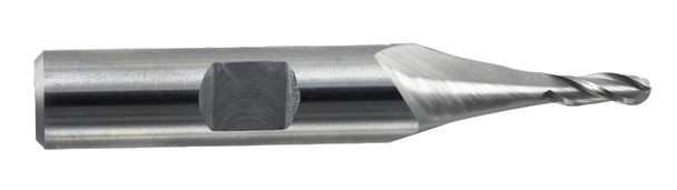 1/8 End Mill  Cobalt  Single End  Ball End  3 Flute  Extended Neck- Ticn - 42156