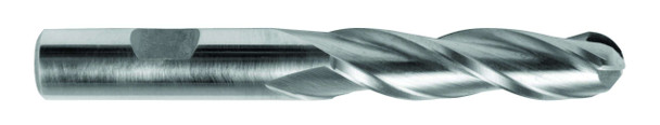 1/2 End Mill  Cobalt  Single End  Ball End  3 Flute  Extended Neck- Uncoated - 12182
