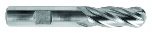 4mm End Mill  Cobalt  Single End  Ball End  4 Flute Metric (cc)- Ticn - 47966