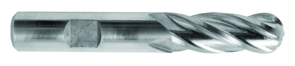 8mm End Mill  Cobalt  Single End  Ball End  4 Flute Metric (cc)- Uncoated - 17970