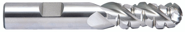 3 Flute 42 Degree Helix Regular Length Ball Nose Rougher For Aluminium T-15 - EP12064