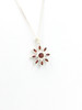 Handmade Silver Pendants, Sunburst Handmade Silver Pendant with Natural Garnet, Wholesale Silver Pendants