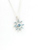 Sunburst Handmade Silver Pendant with Natural Swiss Blue Topaz, Wholesale Silver Pendants