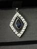 Unique Silver Jewelry, Dangle Marquise Handmade Silver Pendant with Blue Spinel, Wholesale Silver Jewelry