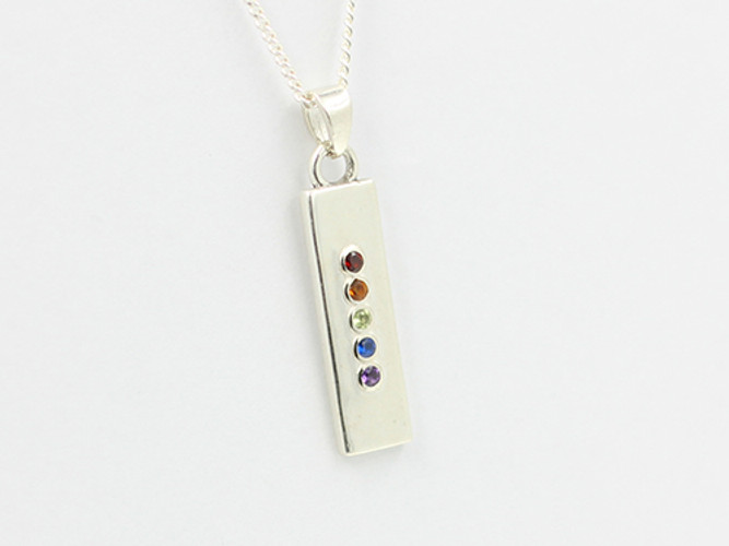 Rainbow Bar Handmade Silver Pendant