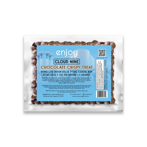 Enjoy 80 mg Live Rosin Delta 9 THC Chocolate Cereal Bar - Cloud Nine (Hybrid) 11.99