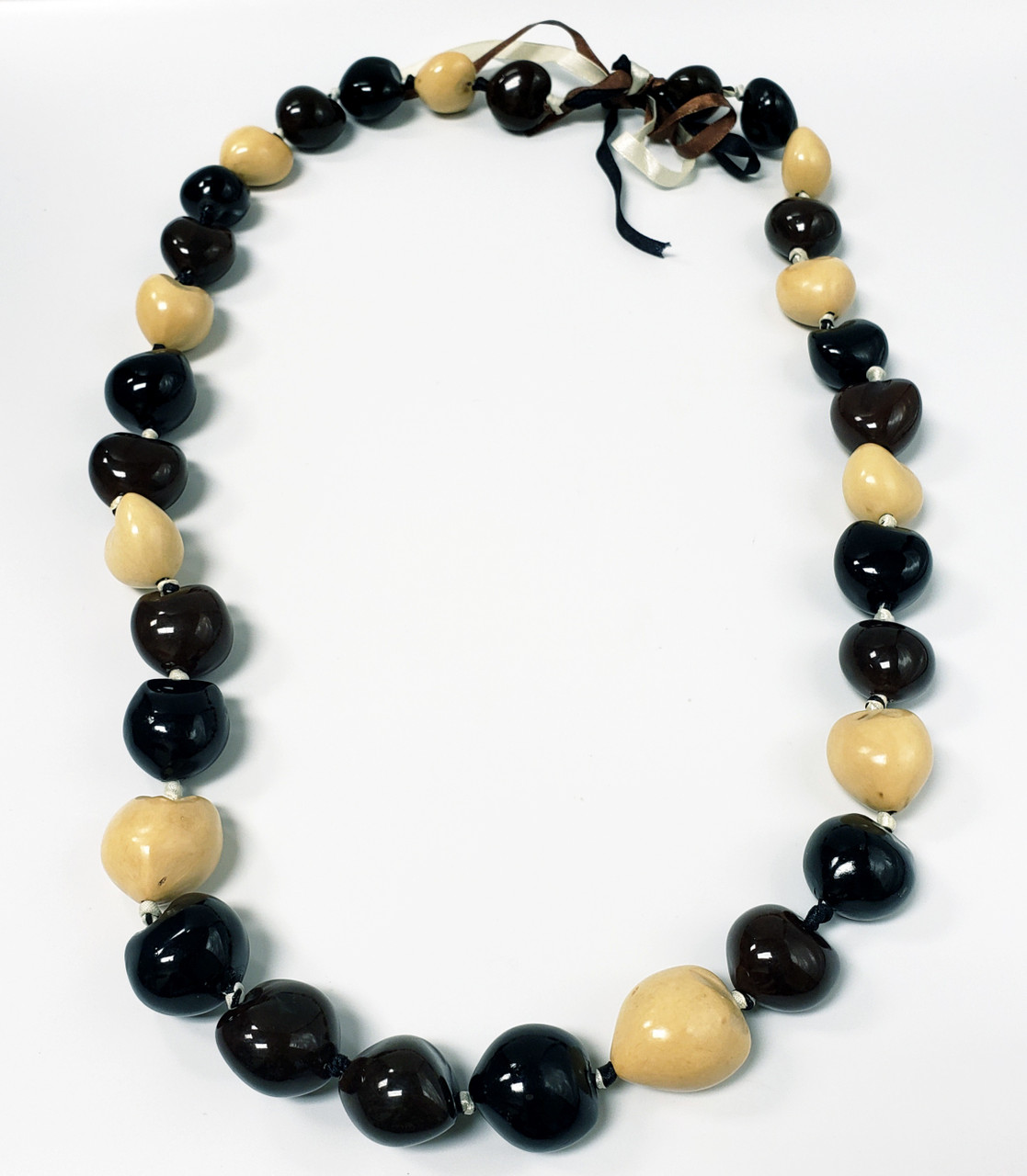 Wood bead Puka Hawaiian Necklace | Hawaiian necklace, Shop necklaces, Wood  beads