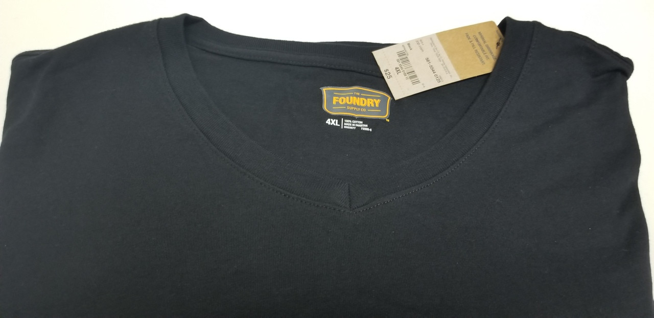 NWT - The Foundry Supply Co. V-Neck Black 4XL Short-Sleeve Shirt