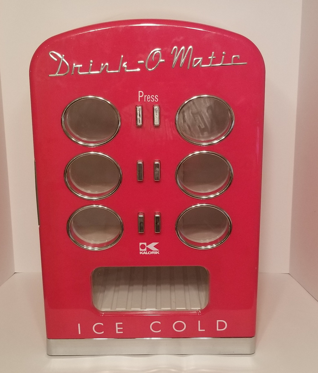 Retro Kalorik Mini Cooler Dispenser - Red/Chrome 12 Cans - Annie