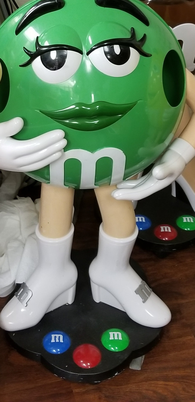 Green M&M Store Display Annie Rooster's Sally Ann's Antiques