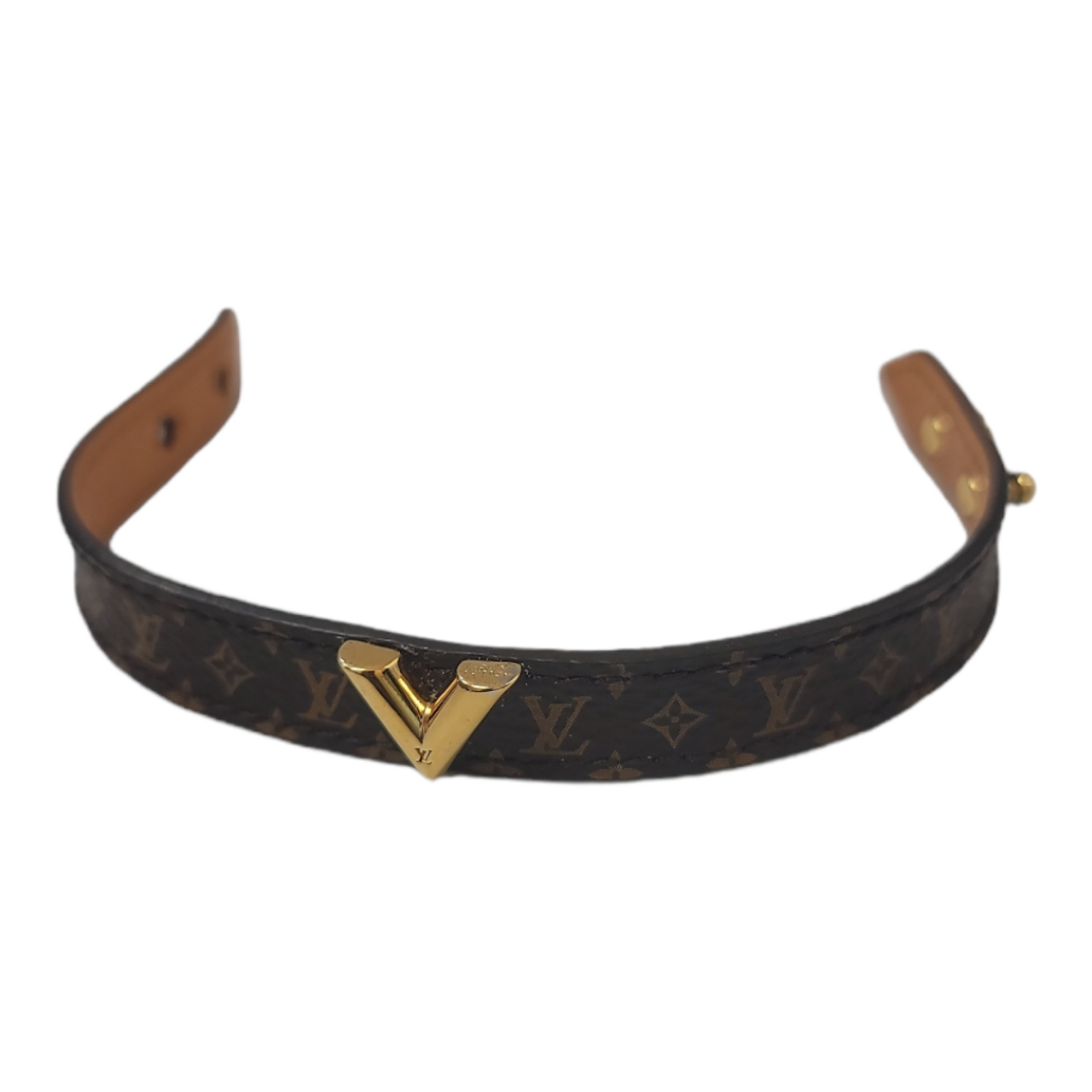 Louis Vuitton Vintage Bracelet Leather Monogram Essential V Women's  Bangle