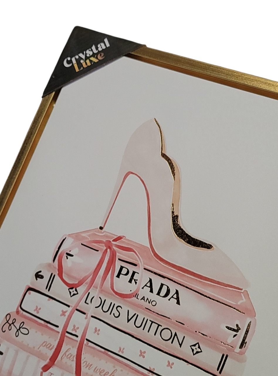Crystal LUXE Pink White Gold Heel Prada Louis Vuitton Chanel