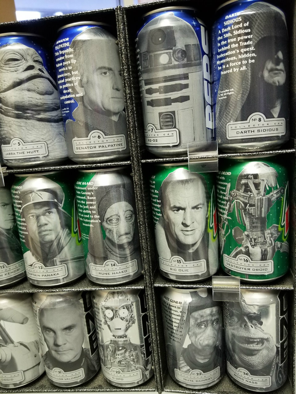 STAR WARS Episode 1 Exclusive Pepsi Display 24 Cans - Annie