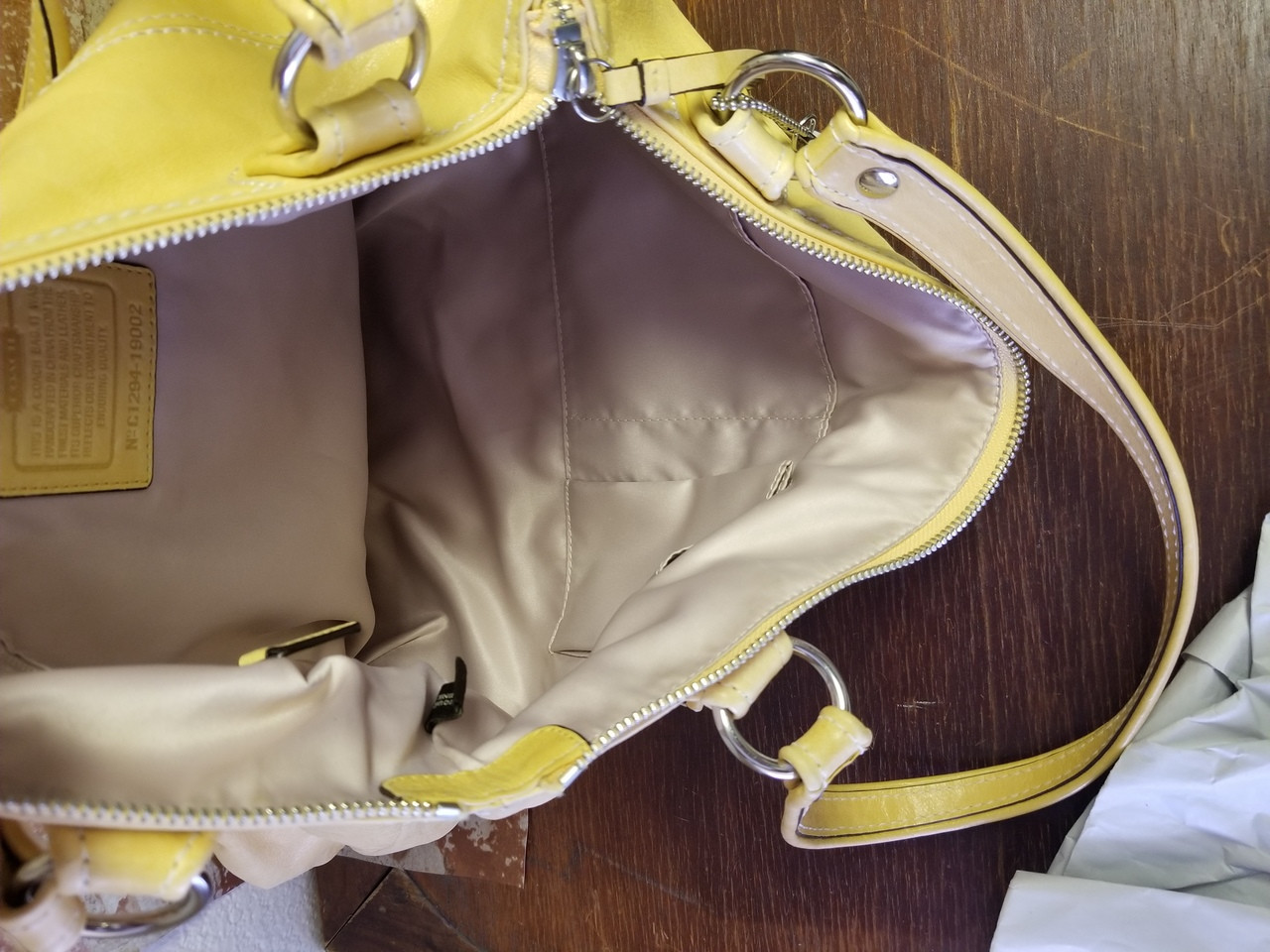 Leather handbag Coach Yellow in Leather - 34626281