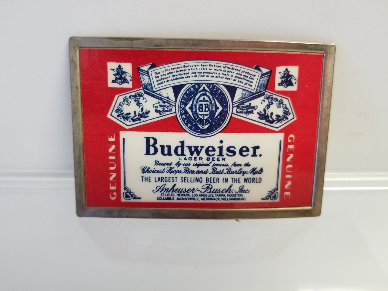 budweiser belt buckle
