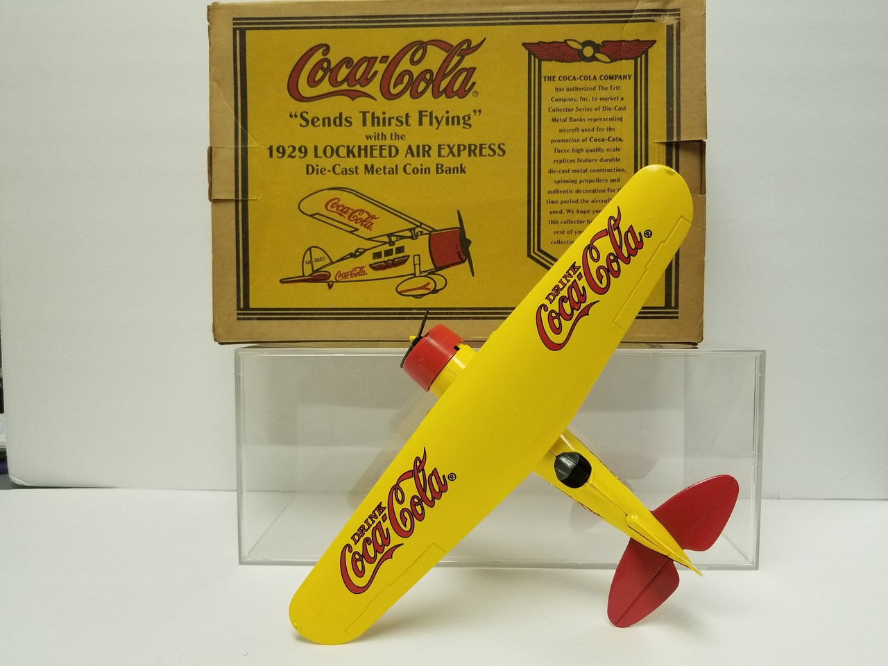 Coca Cola - 1929 Lockheed Air Express Die-Cast Metal Coin Bank