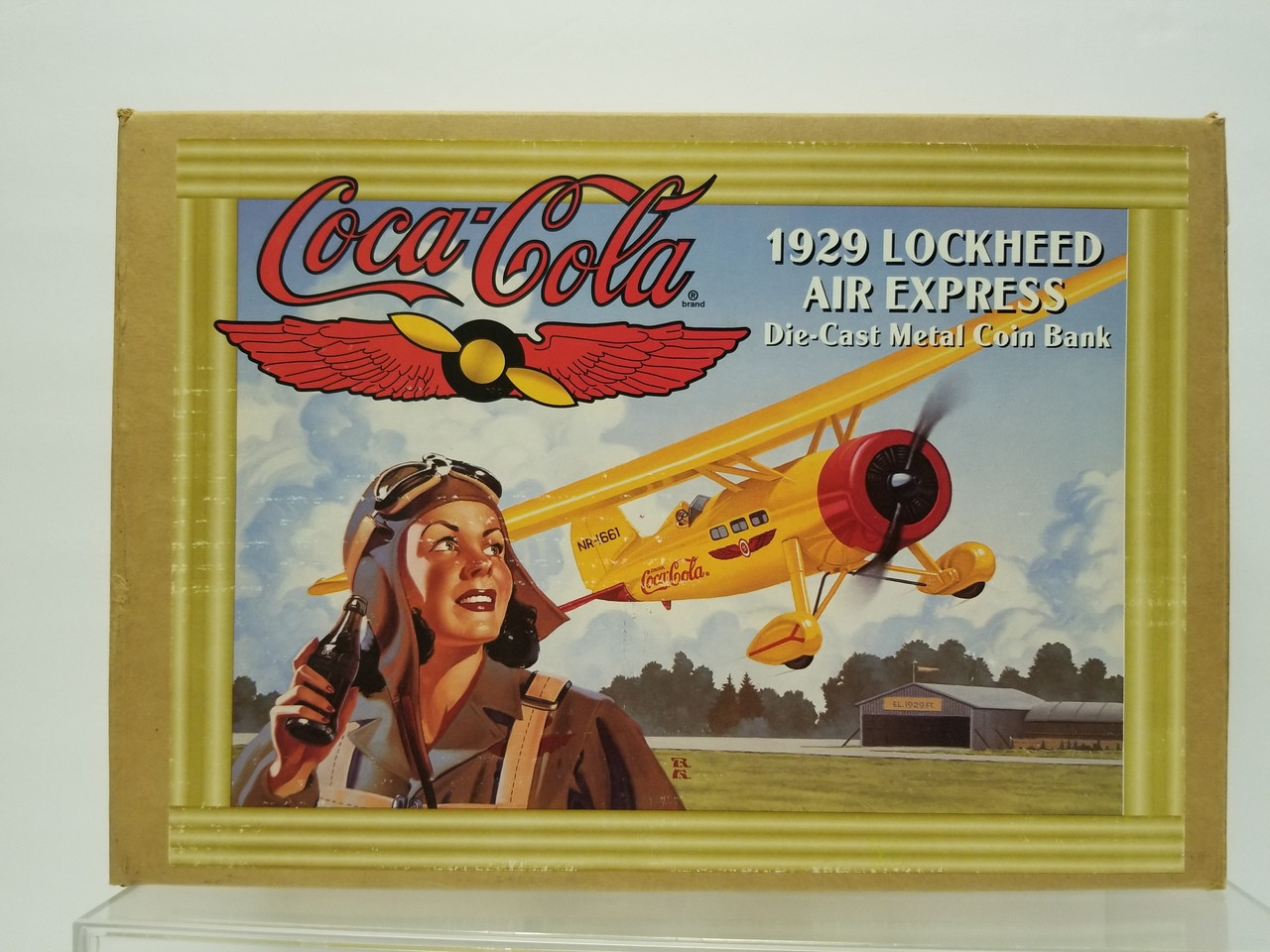Coca Cola - 1929 Lockheed Air Express Die-Cast Metal Coin Bank