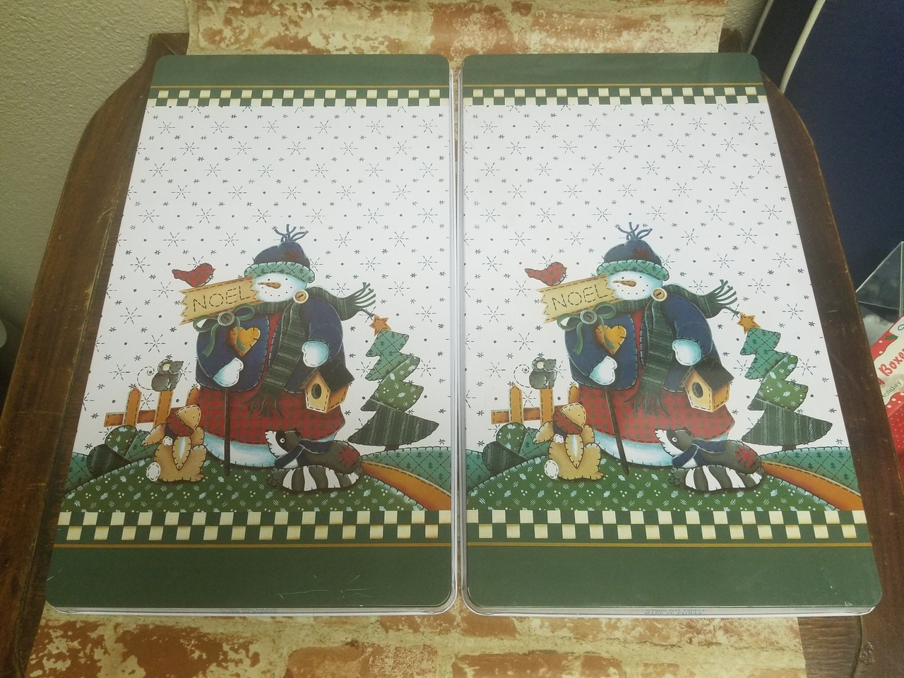 Set of Christmas Themed Stove Burner Covers Snowman Annie Rooster's