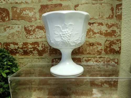 Vtg Milk Glassware Footed Planter Urn/Vase By Colony Harvest" Collection