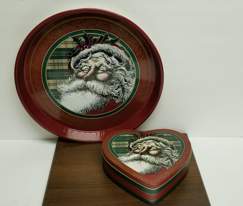 Collection of 2 Vintage Santa Claus Tins by Nobel Hall
