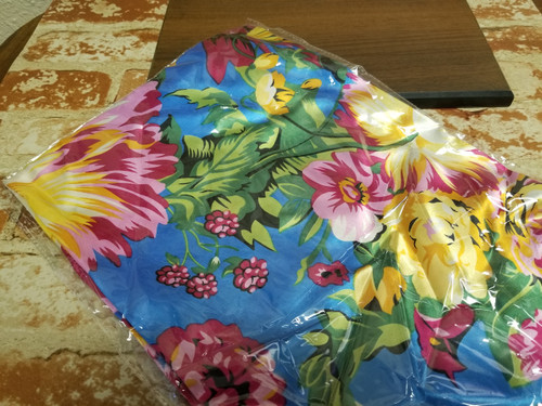 100% Polyester Scarf - Blue & Floral 