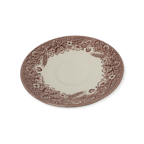 Churchill Currier and Ives Saucer Plate  Brown