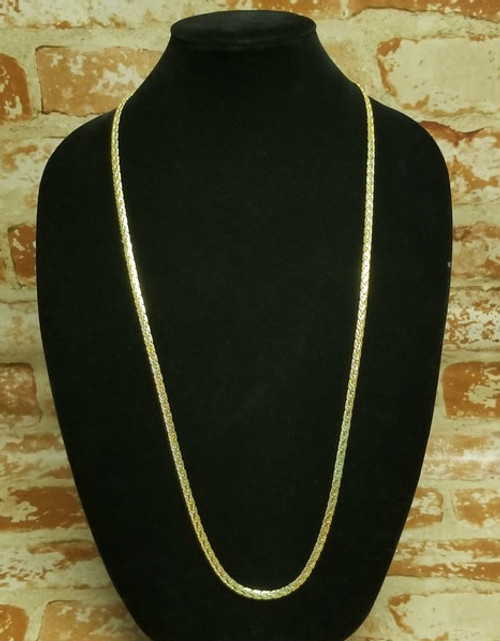 Vintage Gold-Tone Flat-Braided Necklace - 35" 