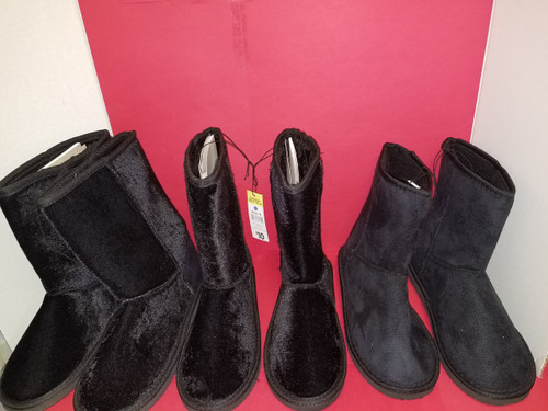 NWT - Black Faux Fur Boots "Wholesale LOT" 5 Pairs (MSRP $50.00)