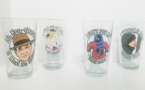 Collection of 4 "Christmas Story" Glass Cups