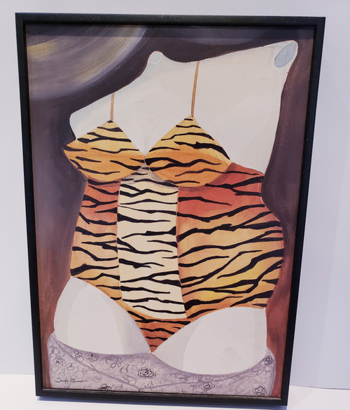 Jennifer Garant Lingerie Artwork Yellow/Black Zebra Print 