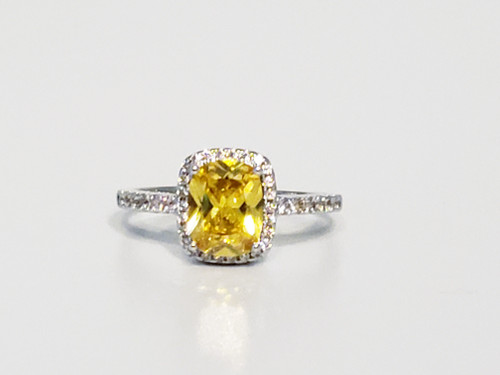 Canary Yellow Princess Cut Ring (SIZE 9)