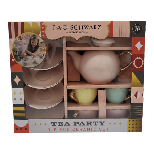 9-Piece Hand-Glazed Ceramic Tea Party Set By FAO Schwarz
