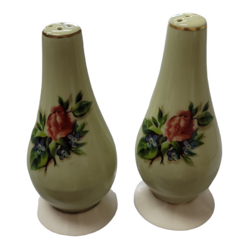 Salt & Pepper Shakers By Fine Arts Fine China "Romance Rose" Collection
