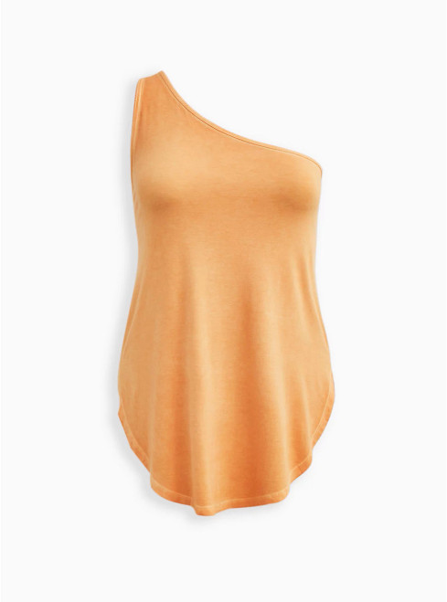 TORRID SIZE: 3X    ONE SHOULDER FAVORITE Super Soft Washed Orange