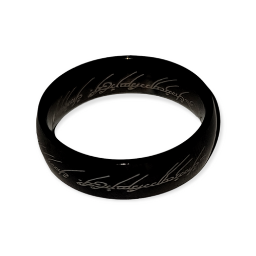 Black Lord Of The Rings Etched Ring Men's Size 10