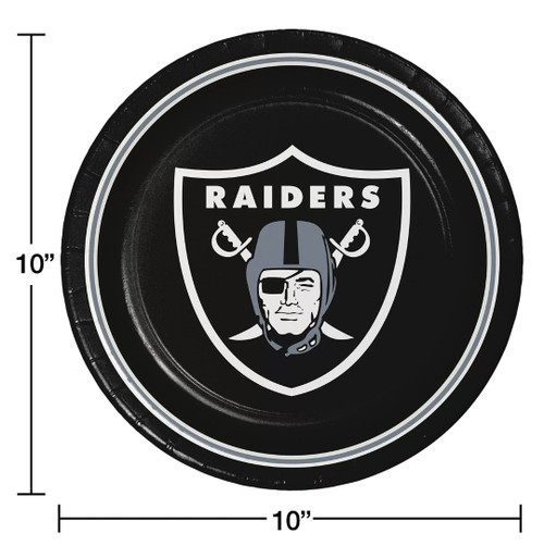 Las Vegas Raiders 85 Count 10" Party Event Plates