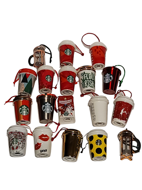 Bundle of 18 Starbucks Christmas Ornaments