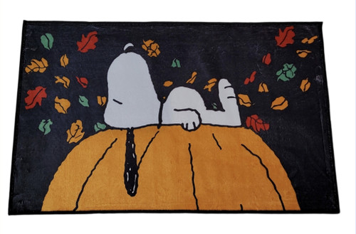 PEANUTS Snoopy Fall Time Sleeping Pumpkin Rug