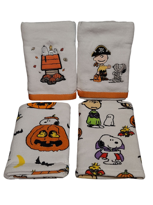 PEANUTS Hand Towel Sets Halloween The Great Pumpkin Themed Snoopy Charlie Brown Woodstock