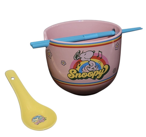 PEANUTS Snoopy Rainbow's Flowers Ramen Bowl Set