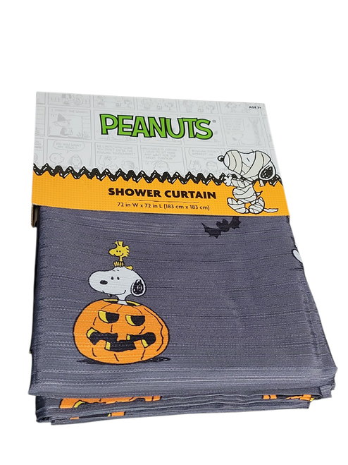 PEANUTS Pumpkin Snoopy & Woodstock Shower Curtain
