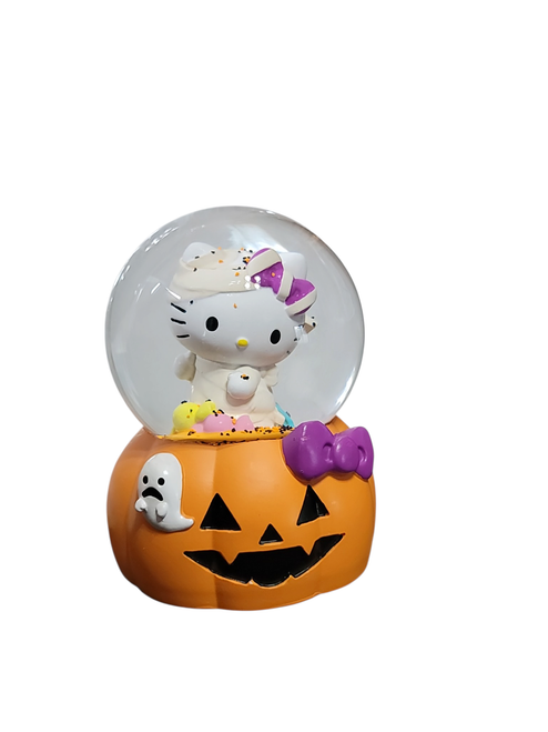 Mummy Hello Kitty Halloween Pumpkin Musical Water Snow Globe