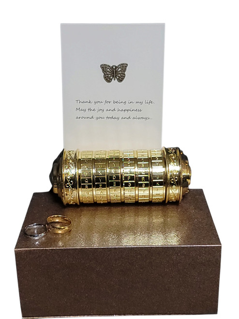 GOLD 6 Dial Keystone Cryptex Da Cylindrical Vinci Vault Collectible Set