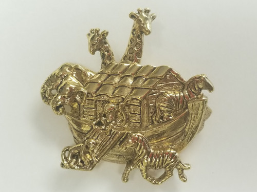Vintage Noah's Ark Gold-Tone Brooch Vintage Noah's Ark Gold-Tone Brooch