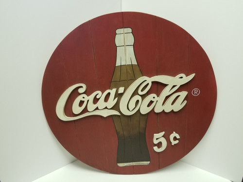 Coca Cola - 18" Wooden Round Wall Decor